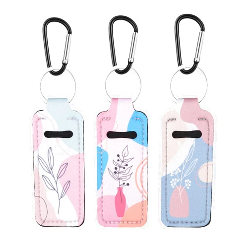 Pengxiaomei 3 Pcs Chapsticks Holder Keychain for Lipstick, Stocking Stuffers for Teen Girls Women Small Christmas Gifts