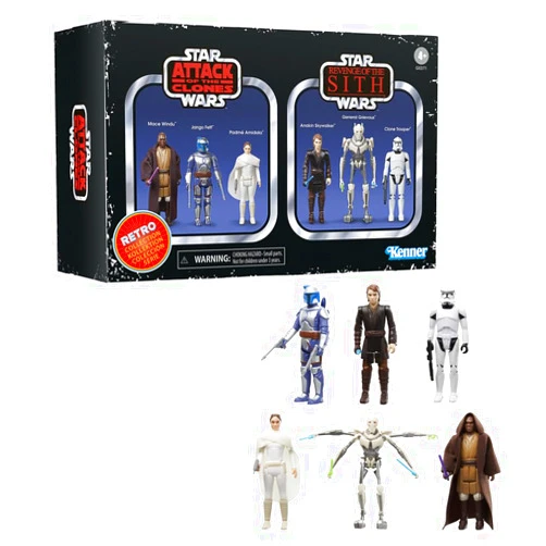 Star Wars The Retro Collection - Attack of the Clones Revenge of the Sith Collectible Figure Multipack