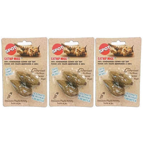 SPOT Ethical Products (6 Pack) Ethical Pet 100-Percent Catnip Candy Mice Cat Toy (3 Packages Each Containing 2 Toys)