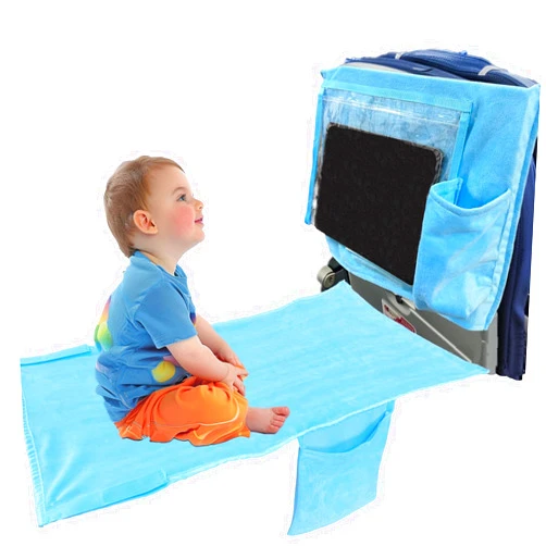 AWAHITAWA Toddler Travel Bed, Tray Table Cover with Pockets, Airplane Travel Essentials, Kids Airplane Seat Extender, Airplane Must Haves and Flying Essentials