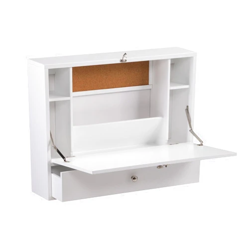 Southern Enterprises SEI Furniture Wall Mount Folding Floating Desk in White
