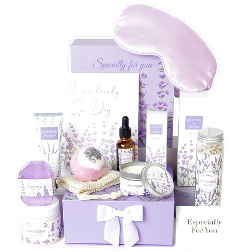 Frerdui Lavender Spa Gifts Set, 11 Pcs Bath Gift Set for Women, Relaxing Spa Gifts, Home Spa Products, Birthday Gifts for Women Valentine's Day