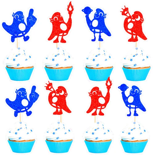 Cyodoos 24Pcs Olympic Mascot Cupcake Toppers Picks Olympic Games Cake Toppers Olympic Party Decoration Supplies