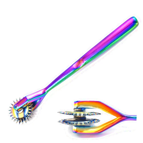 AAProTools Wartenberg Neuro Pinwheel Stainless Steel 2 Head Diagnostic Instrument Pin Wheel - Multi Color Rainbow