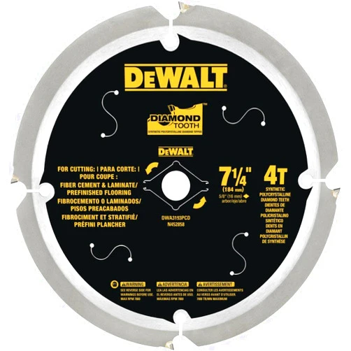 DEWALT Circular Saw Blade, 7 1/4 Inch, 4 Tooth, Cement Cutting (DWA3193PCD)