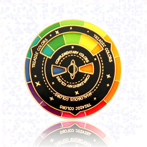 Disengor Color Wheel Interactive Spinner Enamel Pins - Color Selection Wheel Brooch - Metal Badge Creative Artist Gift