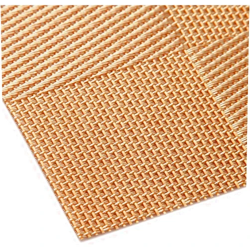 V-shine Kitchen Placemats Set of 4 Placemat for Dining Table Woven Table Mats (Gold)