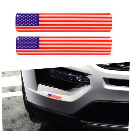 TOMALL 2 Pcs 3D Emblem Stickers Silicone American Flag for Car 8.5x1.5cm USA Flag Decal Universal for Car Bumper Motorcycle Truck SUV Trunk Car US Decal Emblem Badge Auto Exterior Accessories-USA Flag
