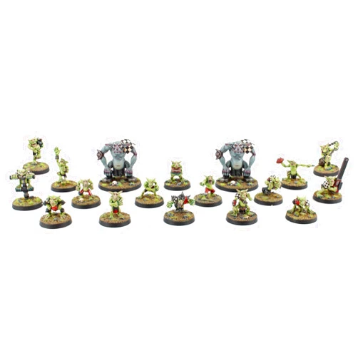 War World Gaming Gutrot Greenskins Full Team & Special Star Players - 28mm Scale Fantasy Football Miniature Mini Figure Goblin for Blood Bowl Paintable Collectible Painting