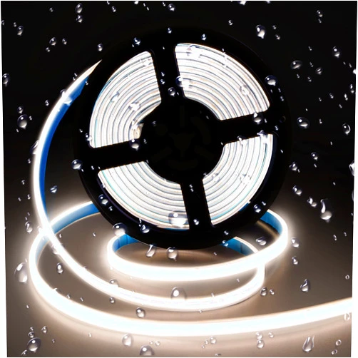 VISDOLL COB LED Strip Lights 16.4ft/5m IP65 Waterproof Natural White 4000K, DC24V CRI90+ Bright Flexible LED Tape Light 320leds/M for Cabinet/Home/Office DIY Lighting Projects(Adapter Not Included)
