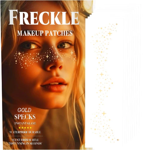 Wmbzxh Glitter Freckles Face Tattoo - Gold - Glow Up Makeup Patches - Face Glitter Speckles Patches - Cute Glitter Makeup Accessories for Women - Cosmetic Glitter for Face - 10 Sheets