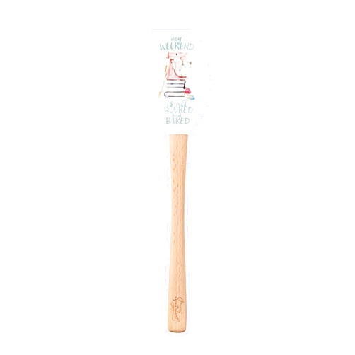 Tovolo Spatulart ‘Booked & Baked’ Silicone Spatula with Wood Handle – BPA Free, Heat-Resistant, Ideal for Baking, Mixing & Meal Prep