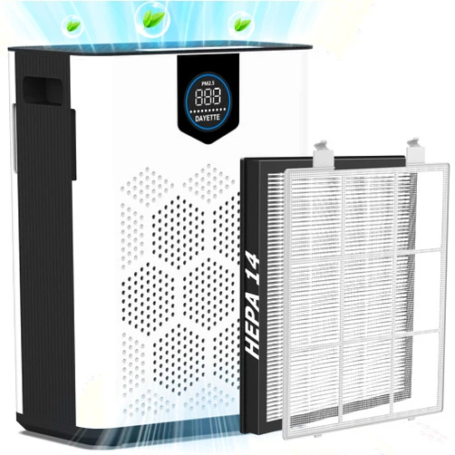 DAYETTE Air Purifiers for Home Large Room, H14 Hepa filter with Washable PreFilters, Air Purifiers for Room Up to 3000 Ft², Air Quality Monitor, 22dB Sleep Mode