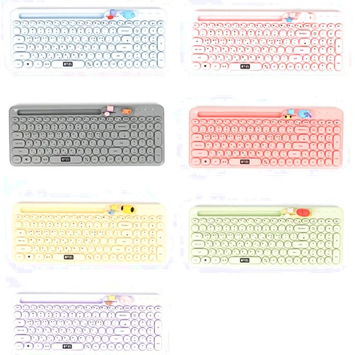 ROYCHE BTS Inspired Characters Multi Pairing Wireless Keyboard, Little Buddy Baby Edition, All in Their Own Cute Style & Colors (CHIMMY - Yellow)
