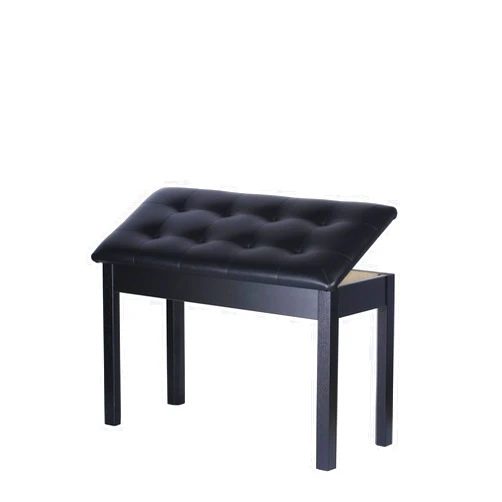 HEXANT Duet Piano Bech with Storage, Solid Wooden Keyboard Bench with PU Leather Padded Cushion for Musical Instrument, Keyboard, Vanity Stool (29x13x19 Inch) (Black)