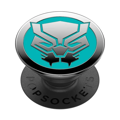 PopSockets PopGrip - Expanding Stand and Grip with a Swappable Top for Smartphones and Tablets - Enamel Black Panther