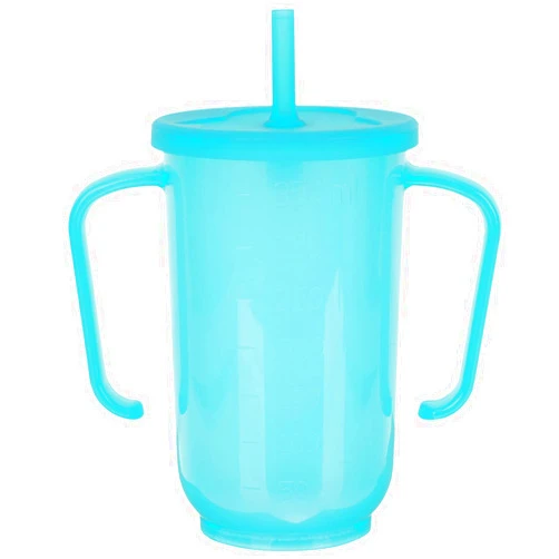 DOITOOL Drinking Aids Feeding Cup For Elderly Adults Disabled Patients Convalescent Feeding Cup Patient Drinking Cup with Straw Lid Sippy Cup, Control Senior liquid Feeder