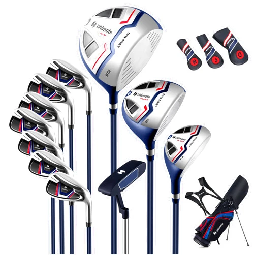 Tangkula 12 Pieces Men’s Complete Golf Club Set Right Hand, Golf Club Package Set with 460CC #1 Driver & #3 Fairway & #5 Hybrid & #5/#6/#7/#8/#9/#P/#S Irons, Putter, Rain Hood, Portable Golf Stand Bag