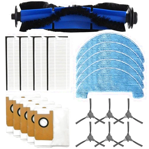 MR.PoorHippo Robot Vacuum Main Brush Side Brush Filter Mop Pads Wipes For Loorow AT800 Robotic Vacuum Cleaner(include Side Brushes, Roller Brush, Mop Pads, Filters)(B)