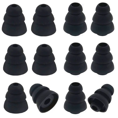 JNSA Triple Flange Noise Cancelling Ear gels Buds Ear Tips Compatible with S0NY, SENS0, Beat s Flex, Beat s X Earphones,Black PRO3FSM6P
