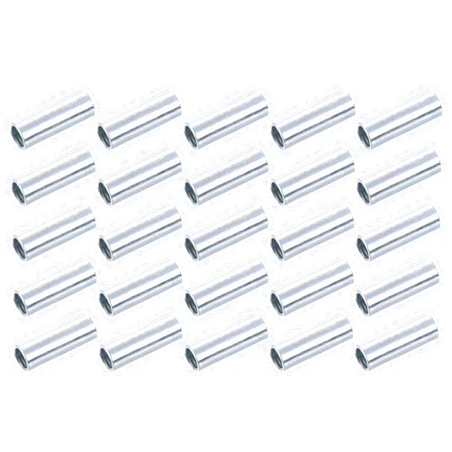 uxcell M8x1.25mm Round Coupling Nuts, 25 Pcs 304 Stainless Steel Connector Nuts Fasteners Rod Bar Stud 27.5mm for Industrial Construction Fasteners, Silver