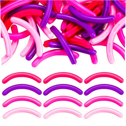 Mudder 80 Pieces Eyelash Curler Refills Pads Soft Curler Replacement Refills Pads for Universal Eyelash Curler (Rose Red, Purple, Pink and Dark Rose Red)