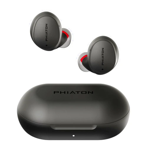 Phiaton Bonobuds Lite True Wireless Earbuds with Clear Voice by Intelligo and Ambient Mode | Bluetooth Earphones with 11 Hour Playtime, Space Black