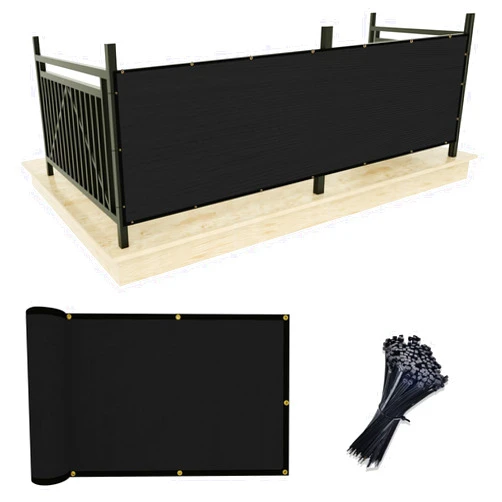 UPGRADE Black 4' x 50' and Black 3' x 16' Privacy Fence Screen with Brass Grommets for Outdoor Backyard