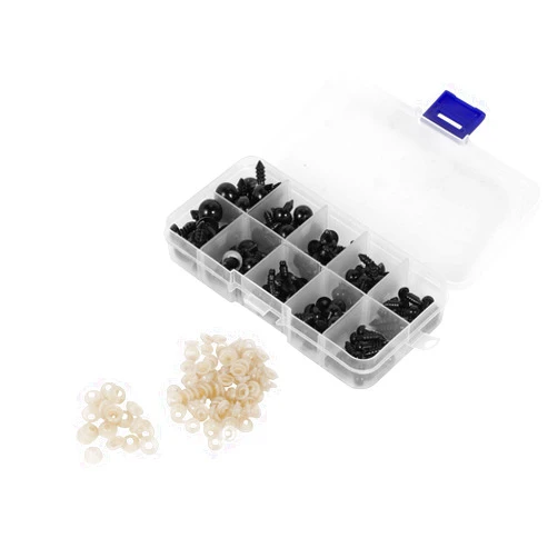 Misaso 100 pcs 6-12 mm Plastic Safety Eyes, Eyes Doll Making with 100 pcs Washer for Toy Making