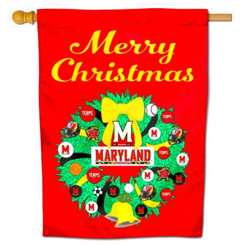 College Flags & Banners Co. Maryland Terrapins Happy Holidays Christmas Banner Flag