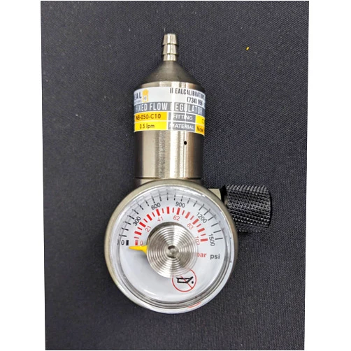 Ideal Calibrations 0.5lpm Nickel Plated Brass Fixed Flow Calibration Gas Regulator Compatible with BW Technologies, Industrial Scientific, RAE, RKI Monitors - 0.5lpm Nickel Plated Brass Fixed Flow - C10 Fitting