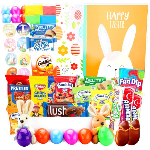 Eva's Gift Universe Easter Care Package (44 Count) Filled with Candy Cookies and More Gift for Kids Girls Boys College Students