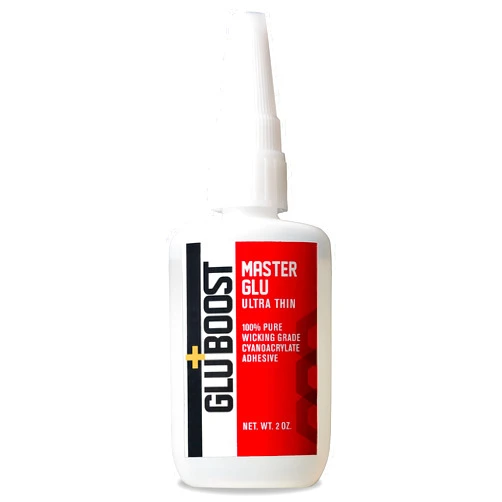 GluBoost MasterGlu Ultrathin – Ultra Clear Thin CA Glue for Wood and Guitar Finish Repair – Fast-Wicking Thin Super Glue with Fine Tip for Precision Control – 2 oz