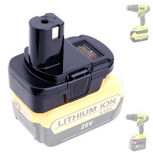 Biswaye Adapter Compatible with Dewalt 20V Battery to Replacement for Ryobi 18V One+ Battery, Adapter Compatible with Milwaukee M18 Battery to Replacement for Ryobi 18V One+ Battery P102 P189 P107
