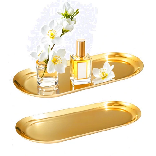 Nexyetnov Gold Tray, Vanity Trays for Bathroom and Dresser Counter, 10
