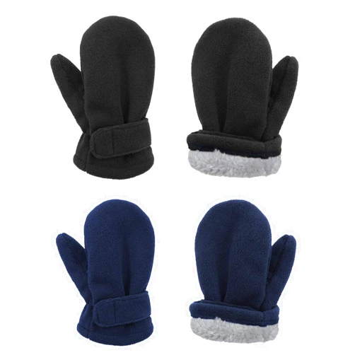 American Trends 2 Pairs Toddler Mittens Unisex Lined Fleece Gloves Winter Warm kids Mitten for Baby Boys and Girls