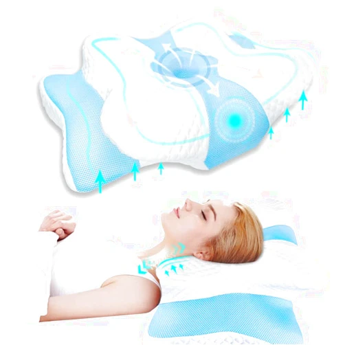 Househerb Memory Foam Cervical Pillow, Househerb Multifunctional Ergonomic Contour Cervical Pillows, Orthopedic Pillow for Neck and Shoulder Pain Relief,Washable Pillowcase, for Side Back Stomach Sleepers
