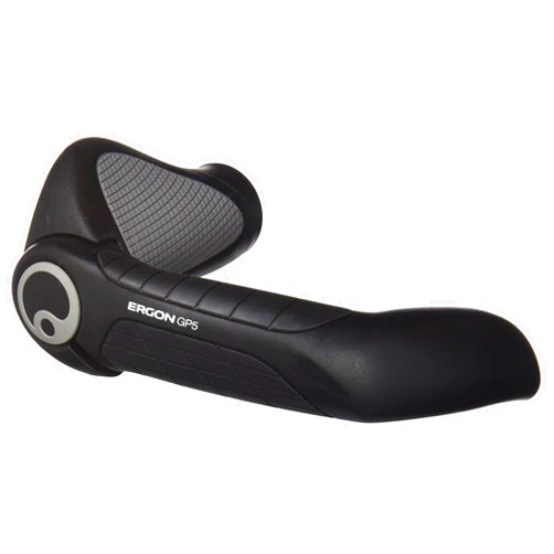 Ergon - GP5 Ergonomic Lock-on Bicycle Handlebar Grips with Extended Bar End Support | Rohloff/Nexus Compatibility | for Hybrid Bikes | Large | Black/Gray