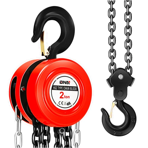 DNA MOTORING Manual Hand Lift Steel Chain Block Hand Chain Hoist 2T/4400lbs Capacity 10ft/3m Chain and 2 Heavy Duty Hooks, Manual Chain Fall for Warehouse Building Automotive Machinery,TOOLS-00666