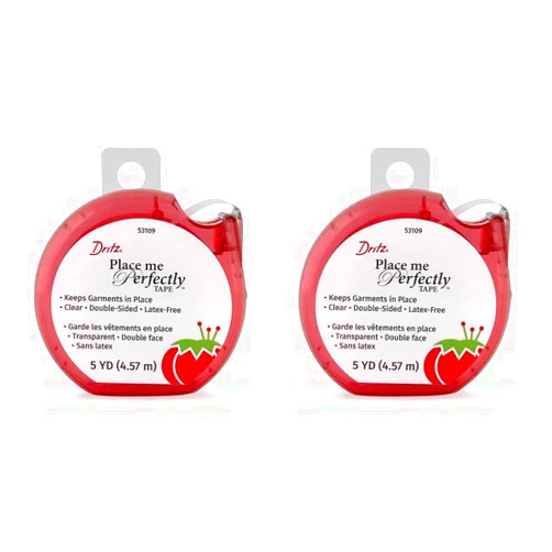 Dritz Place Me Perfectly, 5 Yards, Clear Garment Tape, 5-Yards (Pack of 2)