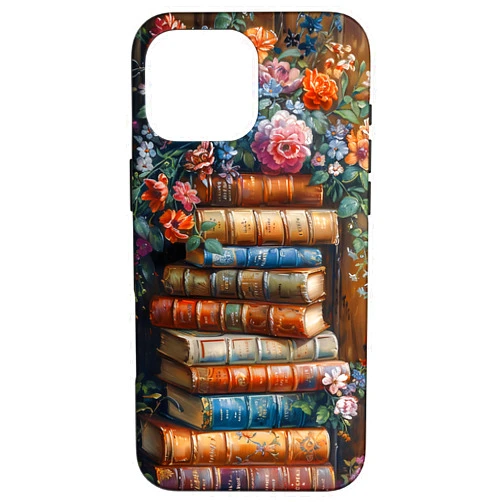 Books Coffee and Flowers Vintage Library iPhone 16 Pro Max Books Coffee and Flowers Vintage Library Bibliomane lovers Case