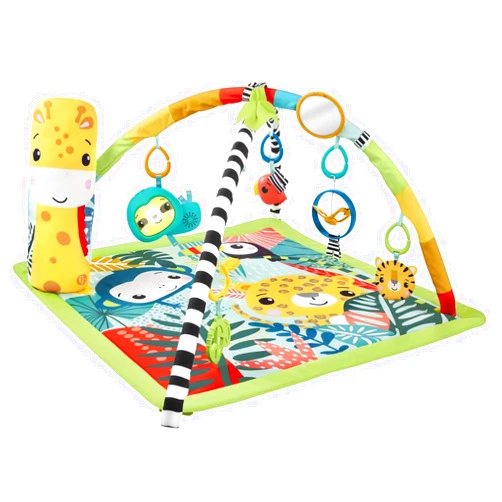 Fisher-Price Fisher Price Newborn To Toddler Playmat 3-In-1 Rainforest Sensory Gym with Tummy Wedge, 5 Baby Toys and Music & Lights Sloth 3-in-1 Light & Sounds Gym