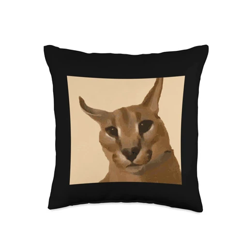 Floppa Memes Big Floppa Meme Cat Throw Pillow