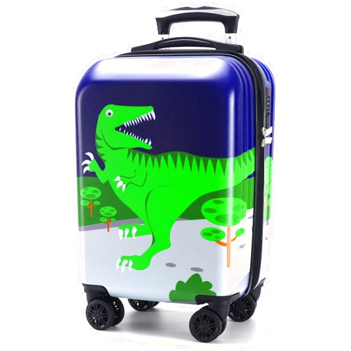 GURHODVO Kids Luggage for Boys Suitcase with Spinner Wheels Carry on Hard Shell Trolley Case Lightweight Travel Toys Gift (GREEN-Dinosaur, 19inch)