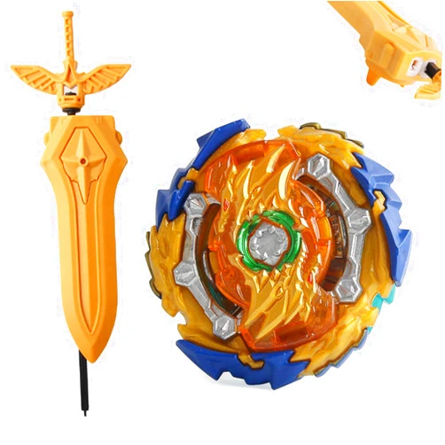 DWIN Battling Tops B-139 Booster Wizard Fafnir Rt Rs High Performance Gyros with Battling String Launcher Burst Bey Sword Launcher LR Set (Gold)