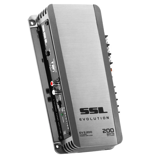 Sound Storm Laboratories EV2.200 Evolution 200 Watt, 2 Channel, 2 to 8 Ohm Stable Class A/B, Full Range Car Amplifier, Gun Metal Grey
