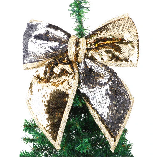 Christmas Concepts® 30cm Reversible Sequin Bow - Luxury Accessories (Silver & Gold)