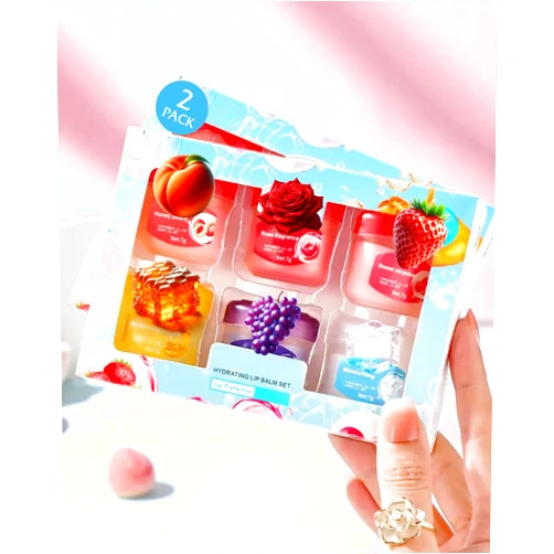 Najd Fruits Flavored Pack of 2 Natural Lip Balm Set for Anti Chapping Lip Moisturizer and Nourishing Mini Lip Therapy Hydrating Long Lasting for Cracked, Dull & Dry Lips (Style B)