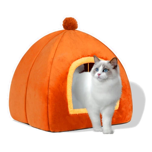 RUONARIER Cat Bed Cave for Indoor Cats,Cat House Tent Bed with Removable Washable Cushioned Pillow, 2-in-1 Kitten Beds for Indoor Kittens,Pet Bed