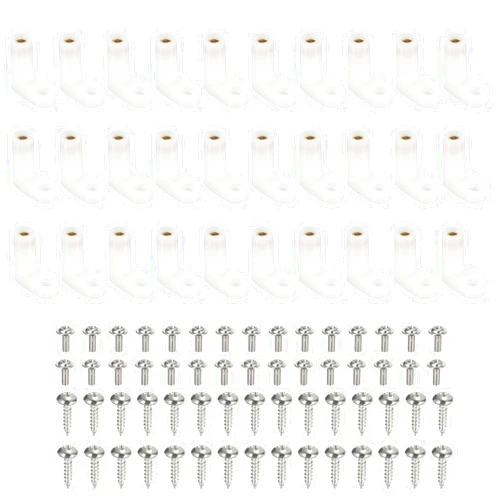 uxcell 80 Pcs Circuit Board L Shape Insulated PCB Spacer 20mm Standoffs Mounting Feet Supporting Height with Screws White